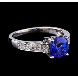 2.00 ctw Tanzanite and Diamond Ring - 14KT White Gold