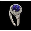 Image 4 : 1.87 ctw Tanzanite and Diamond Ring - 18KT White Gold