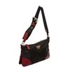 Image 2 : Prada Black Nylon Burgundy Leather Small Shoulder Bag
