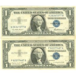 $1 XF/AV Silver Certificate Currency Lot of 2