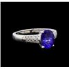 Image 1 : 1.79 ctw Tanzanite and Diamond Ring - 14KT White Gold