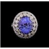 Image 2 : 9.23 ctw Tanzanite and Diamond Ring - 14KT White Gold