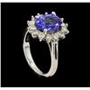 Image 4 : 3.02 ctw Tanzanite and Diamond Ring - 14KT White Gold