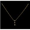 Image 2 : 14KT Yellow Gold 0.55 ctw Diamond Pendant With Chain