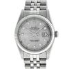 Image 7 : Rolex Mens 36mm Stainless Steel Silver Diamond Datejust Wristwatch