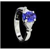 Image 4 : 1.26 ctw Blue Sapphire And Diamond Ring - 14KT White Gold