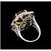 Image 3 : 14KT White Gold 10.91 ctw Citrine and Diamond Ring