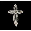 Image 2 : 0.60 ctw Diamond Cross Pendant - 10KT White Gold