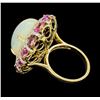 Image 3 : 13.98 ctw Opal, Pink Sapphire and Diamond Ring - 14KT Yellow Gold