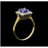 Image 4 : 1.00 ctw Sapphire and Diamond Ring - 14KT White Gold