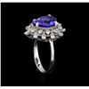Image 4 : 3.33 ctw Tanzanite and Diamond Ring - 14KT White Gold