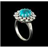 Image 4 : 4.08 ctw Apatite and Diamond Ring - 14KT White Gold