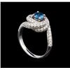 Image 4 : 14KT White Gold 1.29 ctw Fancy Blue Diamond Ring