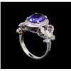 Image 4 : 14KT White Gold 3.69 ctw Tanzanite and Diamond Ring