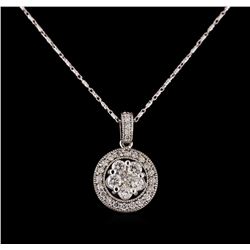 14KT White Gold 1.07 ctw Diamond Pendant With Chain