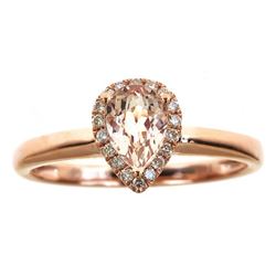 0.55 ctw Morganite and Diamond Ring - 14KT Rose Gold