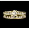 Image 2 : 1.35 ctw Diamond Ring Soldered To Wedding Band - 14KT Yellow Gold