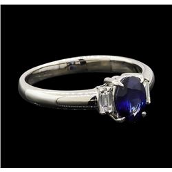 0.95 ctw Sapphire and Diamond Ring - Platinum