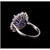Image 3 : 4.35 ctw Tanzanite and Diamond Ring - 14KT White Gold