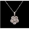 Image 1 : 0.70 ctw Diamond Pendant With Chain - 18KT White Gold