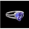 Image 1 : 2.24 ctw Tanzanite and Diamond Ring - 14KT White Gold