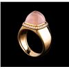 Image 4 : Fred of Paris Pain De Sucre Rose Quartz and Diamond Ring - 18KT Pink Gold
