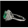 Image 3 : 1.48 ctw Emerald and Diamond Ring - 14KT White Gold