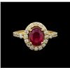 Image 2 : 14KT Yellow Gold 2.35 ctw Ruby and Diamond Ring