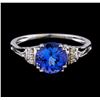 Image 2 : 2.06 ctw Tanzanite and Diamond Ring - 14KT White Gold