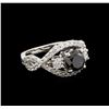 Image 1 : 2.60 ctw Black Diamond Ring - 14KT White Gold
