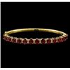 Image 1 : 14KT Yellow Gold 7.95 ctw Rubies and Diamond Bangle Bracelet