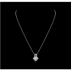 0.53 ctw Diamond Pendant With Chain - 14KT White Gold