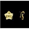 Image 2 : Glossy Star Shaped Post Earrings - Gold Plated