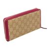 Image 3 : Gucci Beige Gold Monogram Canvas Pink Zipper Wallet
