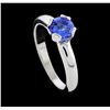 Image 4 : 0.68 ctw Tanzanite Ring - 14KT White Gold