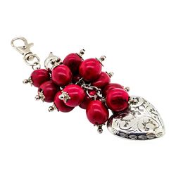 Red Seed Heart Keychain