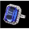 Image 1 : GIA Cert 32.86 ctw Tanzanite and Diamond Ring - 14KT White Gold