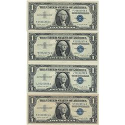 1957 $1 AU/Unc Silver Certificate Currency Lot of 4