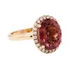Image 1 : 4.20 ctw Rubellite And Diamond Ring - 14KT Rose Gold