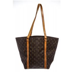 Louis Vuitton Monogram Canvas Leather Sac Shopping Tote Bag
