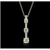 Image 1 : 14KT White Gold 0.56 ctw Diamond Pendant With Chain