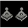 Image 1 : 2.95 ctw Diamond Earrings - 14KT White Gold