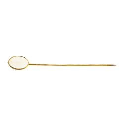 White Crystal Stick Pin - Yellow Gold Plated