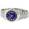 Image 5 : Rolex Mens SS Blue Vignette Diamond Datejust Quickset Wristwatch