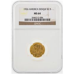 1926 $2 1/2 American Sesquicentennial Gold Coin NGC MS64