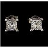 Image 1 : 0.97 ctw Diamond Earrings - 14KT White Gold