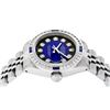 Image 9 : Rolex Ladies Stainless Steel Blue Vignette Diamond And Sapphire Datejust Wristwa
