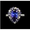 Image 2 : 14KT White Gold 3.86 ctw Tanzanite, Sapphire and Diamond Ring