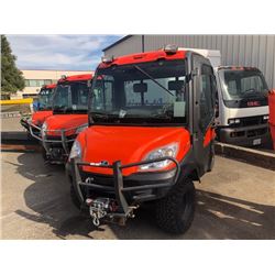 2010 KUBOTA RTV1100 UTILITY VEHICLE ORANGE, SERIAL #25806, RUSTY FLOOR, HOLES, DUMP BOX, WINCH, 1876
