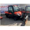 Image 2 : 2009 KUBOTA RTV1100 UTILITY VEHICLE ORANGE, SERIAL #21261, 4X4 WITH SNOWPLOW ,TILT BOX 1271 HRS